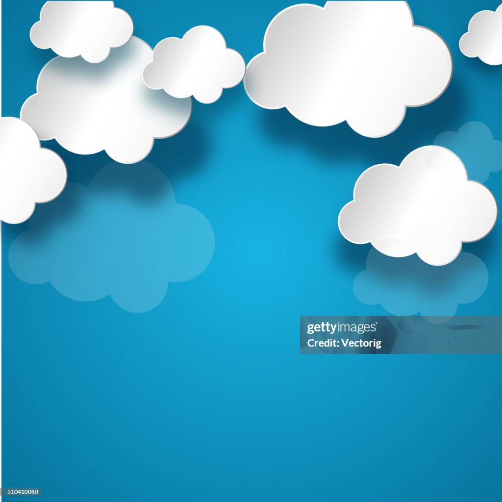 White cloud on blue background