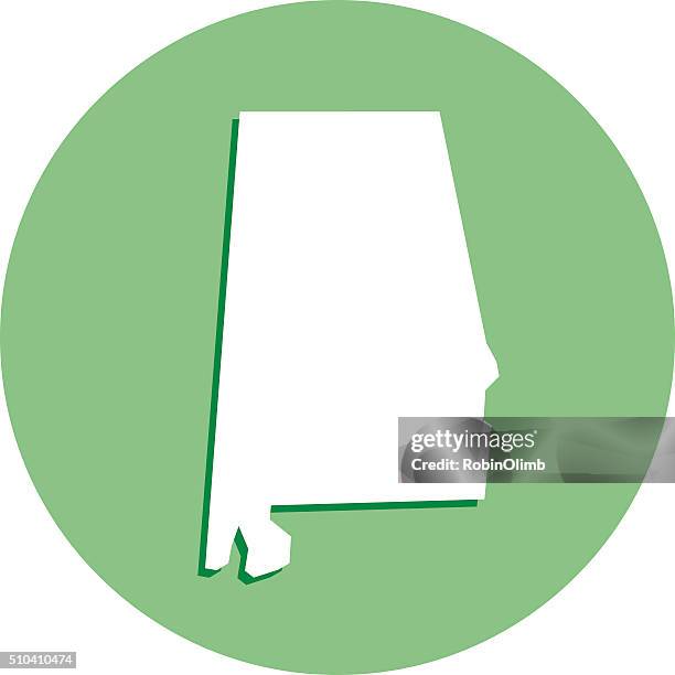 alabama round map icon - 阿拉巴馬州 幅插畫檔、美工圖案、卡通及圖標