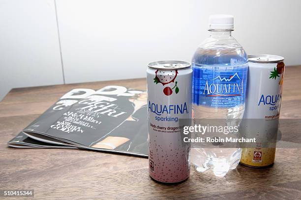 Aquafina on display on Day 5 of New York Fashion Week: The Shows at Skylight at Clarkson Sq on February 15, 2016 in New York City.