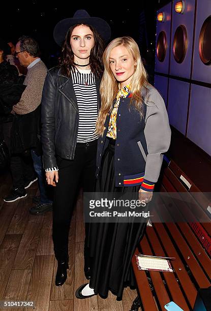 Model Tali Lennox and Stylist Kate Foley attend the Tommy Hilfiger Women's fashion show during Fall 2016 New York Fashion Week at Park Avenue Armory...