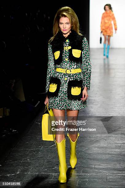 Model Karlie Kloss walks the runway wearing Jeremy Scott Fall 2016 during New York Fashion Week: The Shows at The Arc, Skylight at Moynihan Station...