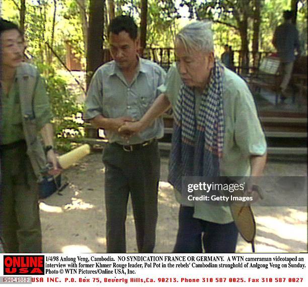 Anlong Veng, Cambodia: Former Khmer Rouge Leader Pol Pot Speaks In The Rebels' Cambodian Stronghold Of Anlgong Veng During An Interview That Was...