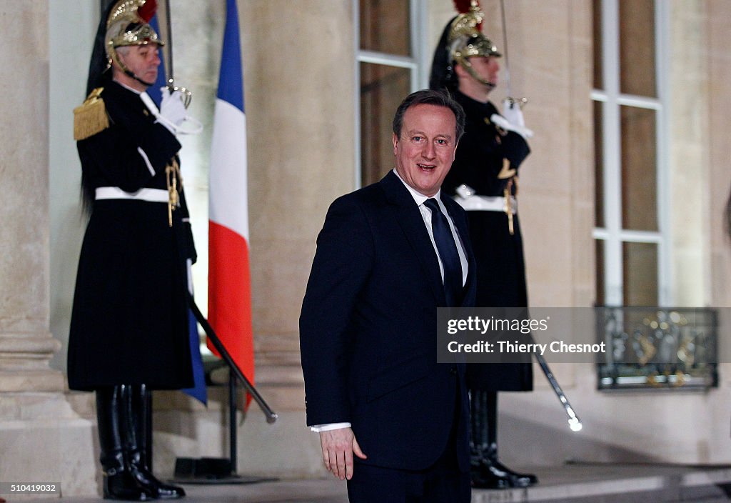 British Prime Minster David Cameron Meets President Hollande Ahead Of EU Meetings