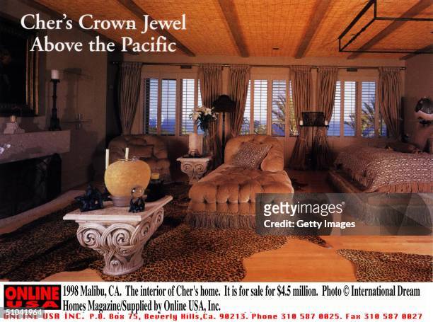 Malibu, Ca. The Interior Of Cher's Malibu Home. It Is For Sale For $4.5 Million.