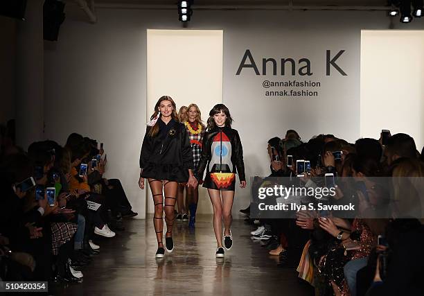 Designer Anna Karenina walks the runway at the Anna K fashion show during Fall 2016 MADE Fashion Week at Milk Studios on February 15, 2016 in New...