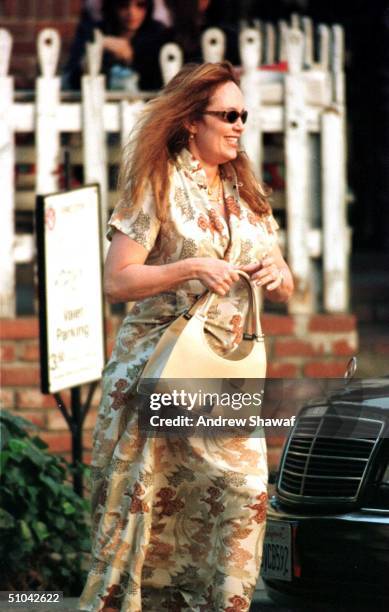 Beverly Hills, Ca. "Dukes Of Hazzard" Star Catherine Bach, Who Played Daisy Duke, Leaving The Ivy Restaurant.