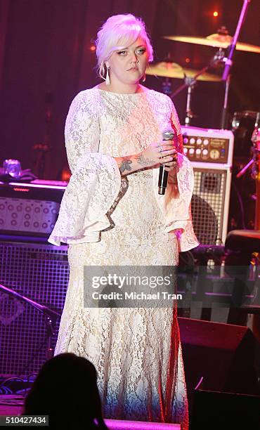 Elle King performs onstage during the 2016 Pre-GRAMMY Gala and Salute to Industry Icons held at The Beverly Hilton Hotel on February 14, 2016 in...