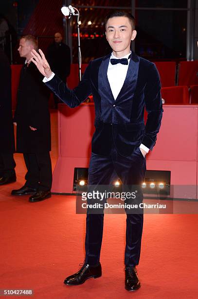 Actors Wu Lipeng attends the 'Crosscurrent' premiere during the 66th Berlinale International Film Festival Berlin at Berlinale Palace on February 15,...
