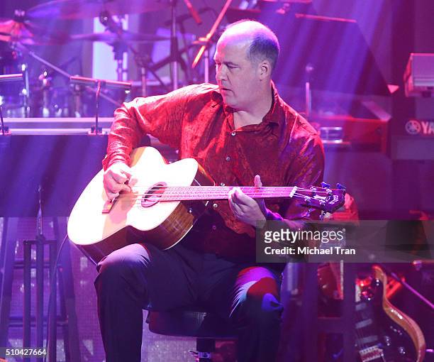 Krist Novoselic performs onstage during the 2016 Pre-GRAMMY Gala and Salute to Industry Icons held at The Beverly Hilton Hotel on February 14, 2016...