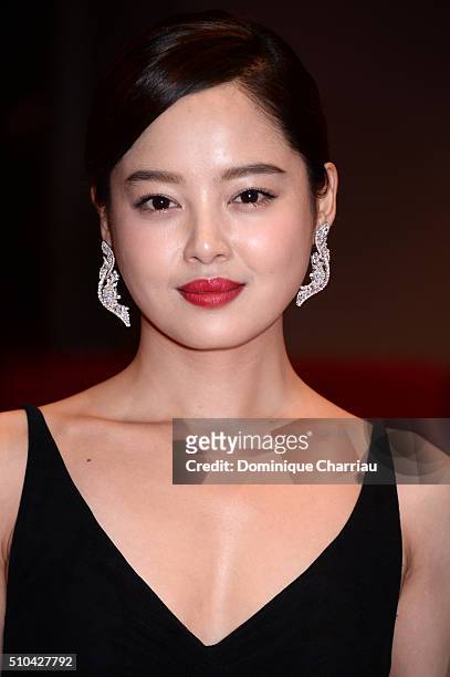 Actress Xin Zhi Lei attends the 'Crosscurrent' premiere during the 66th Berlinale International Film Festival Berlin at Berlinale Palace on February...