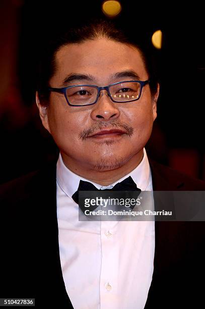 Director Yang Chao attends the 'Crosscurrent' premiere during the 66th Berlinale International Film Festival Berlin at Berlinale Palace on February...