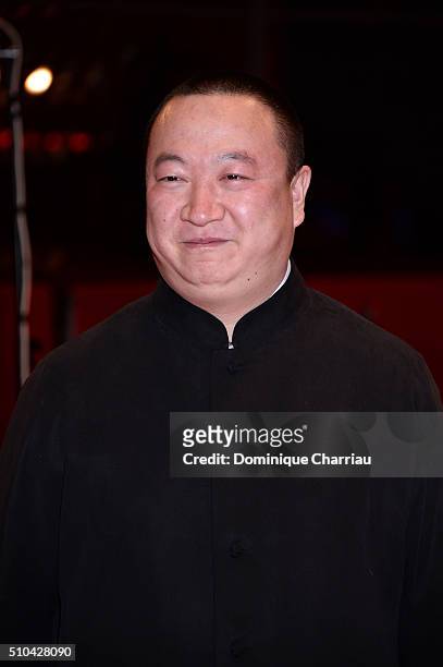 Producer Wang Yu attends the 'Crosscurrent' premiere during the 66th Berlinale International Film Festival Berlin at Berlinale Palace on February 15,...