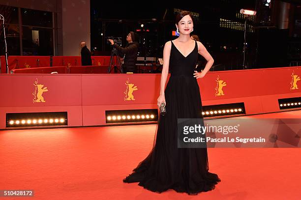 Actress Xin Zhi Lei attends the 'Crosscurrent' premiere during the 66th Berlinale International Film Festival Berlin at Berlinale Palace on February...