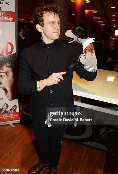 Cast member Harry Melling attends the press night after party of "Hand To God" at the Trafalgar Hotel on February 15, 2016 in London, England.