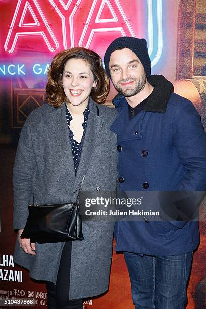 Guillaume Gouix and Alysson Paradis attend "Pattaya" Paris Premiere at Cinema Gaumont Opera on February 15, 2016 in Paris, France.