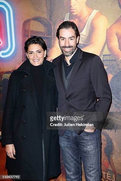 Robert Pires and his wife attend "Pattaya" Paris Premiere at Cinema Gaumont Opera on February 15, 2016 in Paris, France.