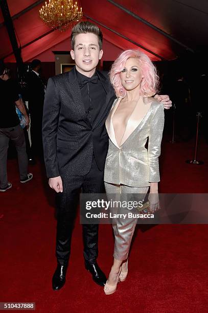 Singer Charlie Puth and songwriter Bonnie McKee attend The 58th GRAMMY Awards at Staples Center on February 15, 2016 in Los Angeles, California.