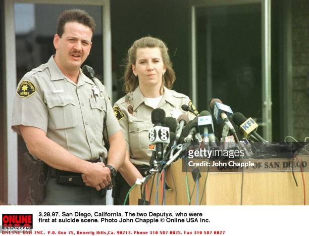 Deputies Robert Brunk And Laura Gacek, who discovered the bodies of the 39 members of the Heaven's Gate religious group, who committed ritual suicide...