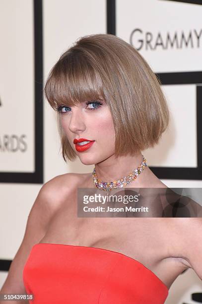 Musician Taylor Swift attends The 58th GRAMMY Awards at Staples Center on February 15, 2016 in Los Angeles, California.