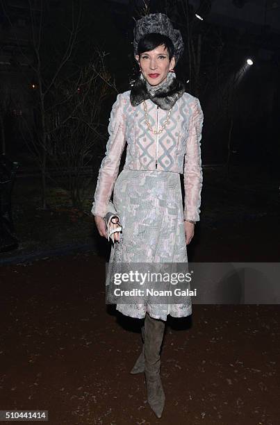 Special Correspondent for Vanity Fair, Amy Fine Collins attends the Thom Browne Fall 2016 fashion show during New York Fashion Week on February 15,...