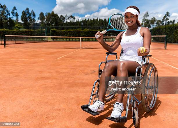 handicapped tennis player - wheelchair tennis stock pictures, royalty-free photos & images