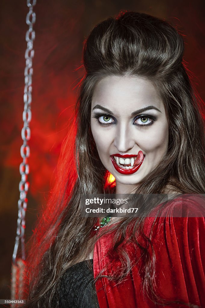 Beautiful Halloween Vampire Woman High-Res Stock Photo - Getty Images