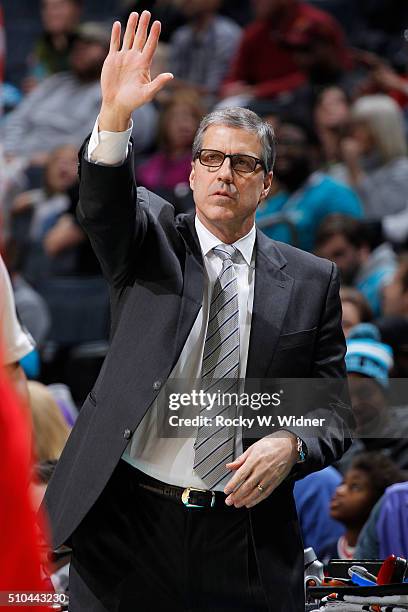 Head coach Randy Wittman of the Washington Wizards coaches against the Charlotte Hornets on February 6, 2016 at Time Warner Cable Arena in Charlotte,...