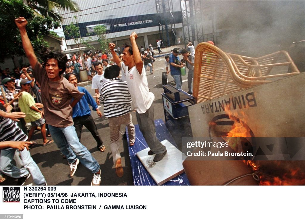 Indonesian Protesters Set A Fire May 15 1998 In Jakarta Indonesia Is Facing One Of The M