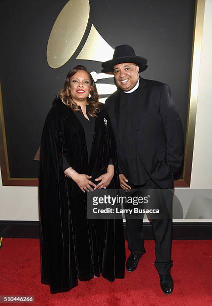 Personality Joseph 'Reverend Run' Simmons and Justine Simmons attends The 58th GRAMMY Awards at Staples Center on February 15, 2016 in Los Angeles,...