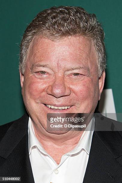 William Shatner promotes his book "Leonard: My Fifty-Year Friendship with a Remarkable Man" at Barnes & Noble Union Square on February 15, 2016 in...