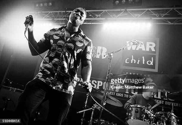 Kele Okereke of Bloc Party performs at Bush Hall in aid of War Child on February 15, 2016 in London, England.