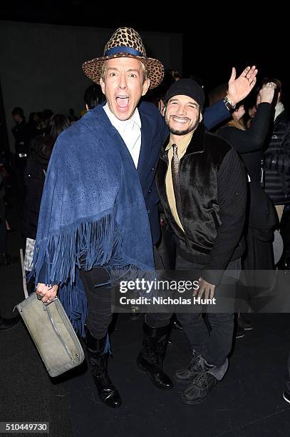 Stylist Derek Warburton and designer Philip Bloch attends the Vivienne Tam Fall 2016 fashion show during New York Fashion Week: The Shows at The Arc,...