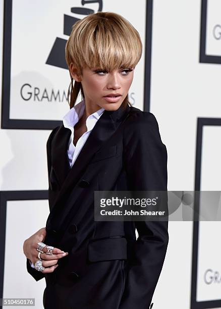 Recording artist Zendaya attends The 58th GRAMMY Awards at Staples Center on February 15, 2016 in Los Angeles, California.