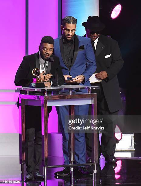 Producer Sounwave with the award for Best Rap/Sung Collaboration at the GRAMMY Pre-Telecast at The 58th GRAMMY Awards at Microsoft Theater on...