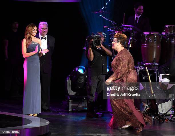 Recording artist Brittany Howard of Alabama Shakes walks onstage to accept the award for Best Alternative Music Album for 'oung & Color' during The...