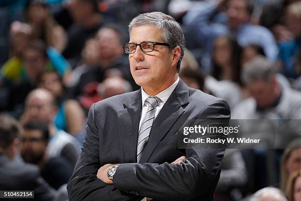 Head coach Randy Wittman of the Washington Wizards coaches against the Charlotte Hornets on February 6, 2016 at Time Warner Cable Arena in Charlotte,...