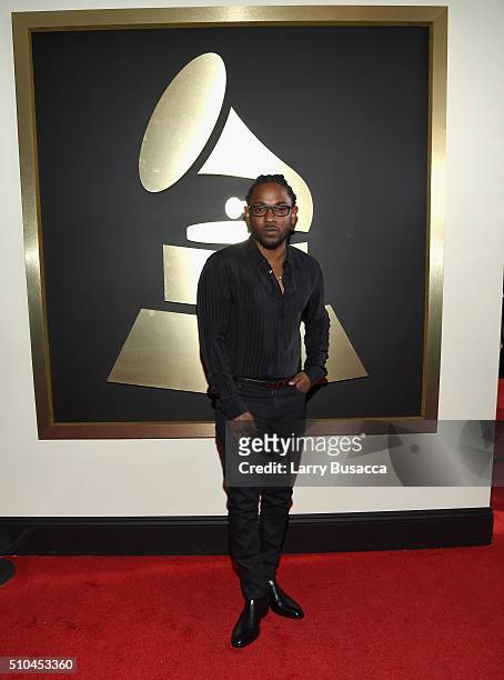 Rapper Kendrick Lamar attends The 58th GRAMMY Awards at Staples Center on February 15, 2016 in Los Angeles, California.