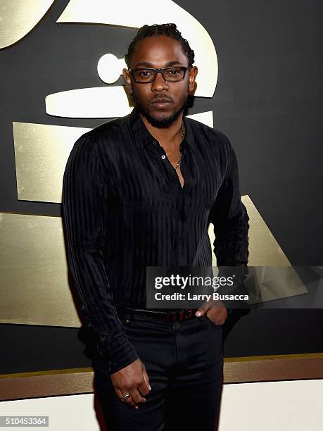 Rapper Kendrick Lamar attends The 58th GRAMMY Awards at Staples Center on February 15, 2016 in Los Angeles, California.