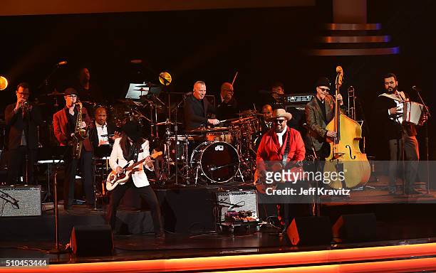 The Mavericks perform onstage during The 58th GRAMMY Premiere Ceremony at Los Angeles Convention Center on February 15, 2016 in Los Angeles,...