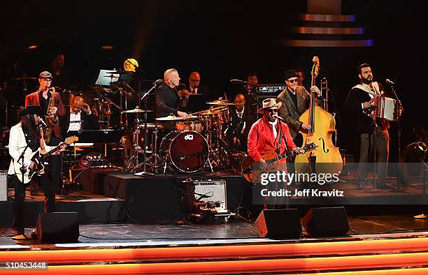 The Mavericks perform onstage during The 58th GRAMMY Premiere Ceremony at Los Angeles Convention Center on February 15, 2016 in Los Angeles,...