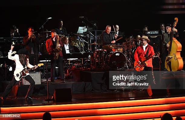 The Mavericks perform onstage during The 58th GRAMMY Premiere Ceremony at Los Angeles Convention Center on February 15, 2016 in Los Angeles,...