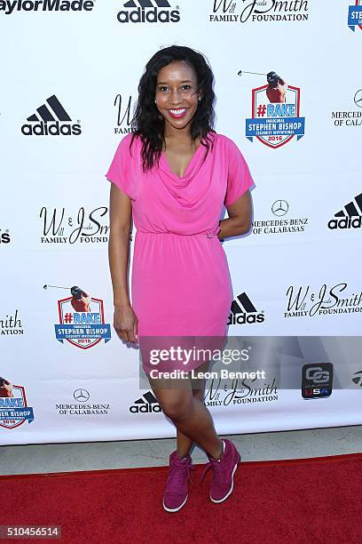 Confectioner Crystal Nicole Jones arrives at the inaugural Stephen Bishop celebrity golf invitational benefiting R.A.K.E. At Calabasas Country Club...