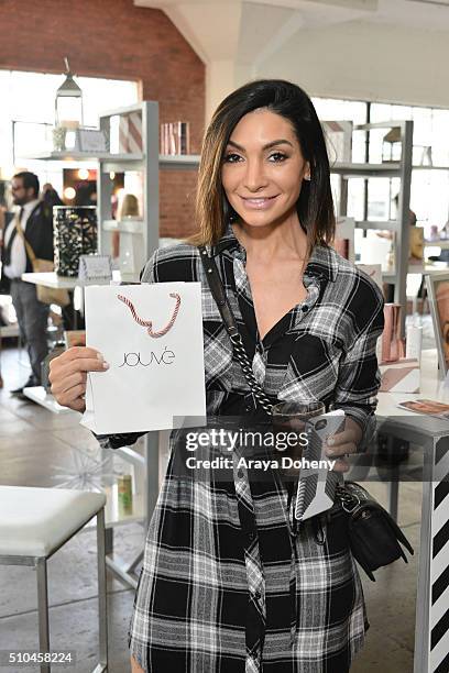 Courtney Laine Mazza attends attends the Colgate Optic White Beauty Bar Ð Day 2 at Hudson Loft on February 14, 2016 in Los Angeles, California.