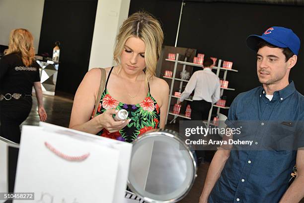 Ali Fedotowsky and Kevin Manno attend the Colgate Optic White Beauty Bar Ð Day 2 at Hudson Loft on February 14, 2016 in Los Angeles, California.