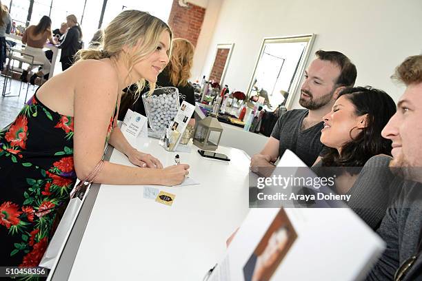 Ali Fedotowsky attends attends the Colgate Optic White Beauty Bar Ð Day 2 at Hudson Loft on February 14, 2016 in Los Angeles, California.