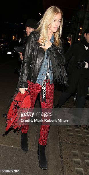 Mary Charteris attending the Kiehl's VIP dinner at Sexy Fish on February 15, 2016 in London, England.