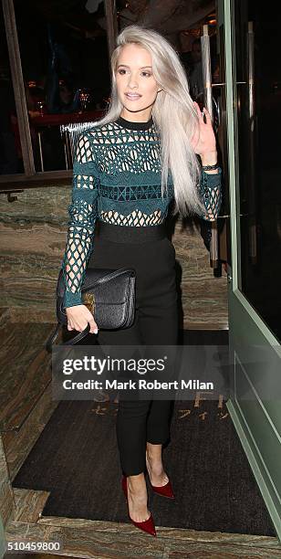 Victoria McGrath attending the Kiehl's VIP dinner at Sexy Fish on February 15, 2016 in London, England.