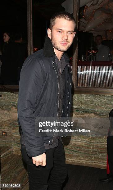 Jeremy Irvine attending the Kiehl's VIP dinner at Sexy Fish on February 15, 2016 in London, England.