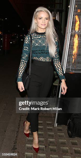 Victoria McGrath attending the Kiehl's VIP dinner at Sexy Fish on February 15, 2016 in London, England.