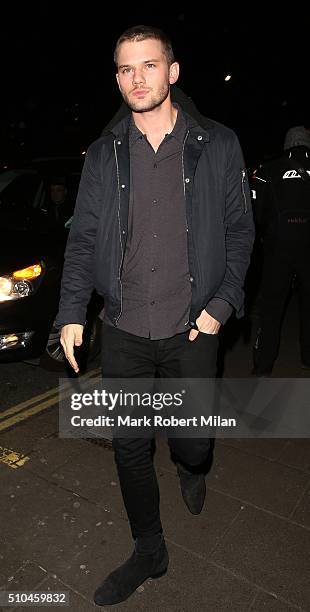 Jeremy Irvine attending the Kiehl's VIP dinner at Sexy Fish on February 15, 2016 in London, England.